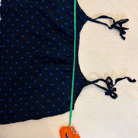 Hollister Navy Blue Polka Dot Crop Tie Strap Top - Picture 5 of 6